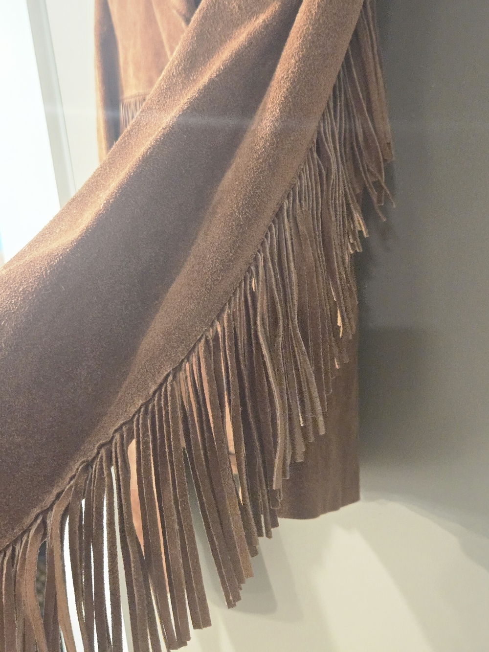 Vintage Lariat Leather Fringe Jacket Tan Cropped Western Suede Style - Picture 4 of 8